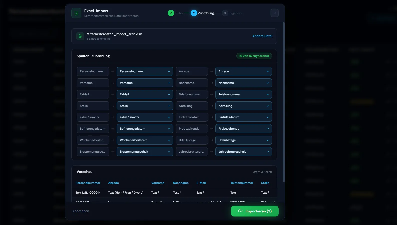 Mitarbeiter Übersicht